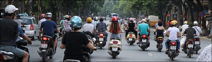 Hanoi Scooter Traffic Crop Blog